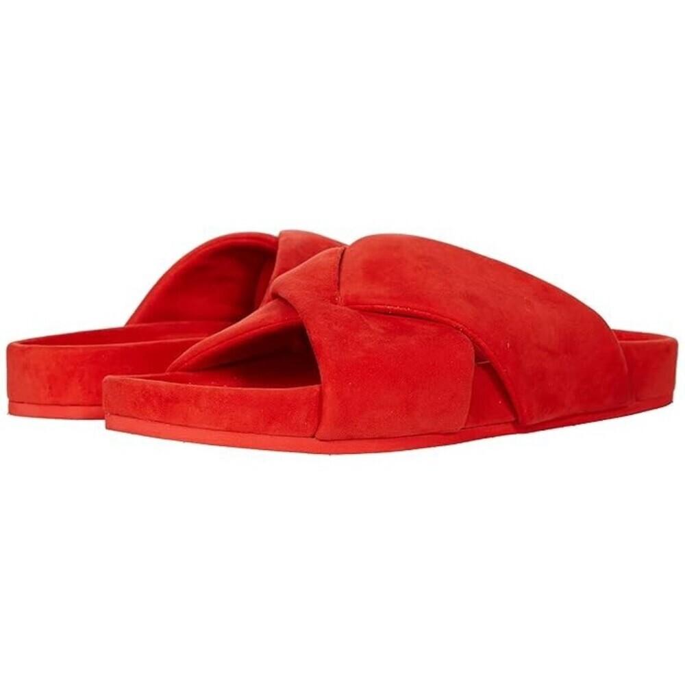 Who What Wear Allie Sandals Women's 6 Red Cross Strap Open Toe Slide JOBB1177